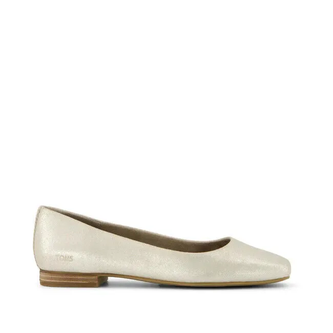 Toms Briella Ballet Flat Women's US 12 Champagne Metallic Slip On Shoes ZPO1132