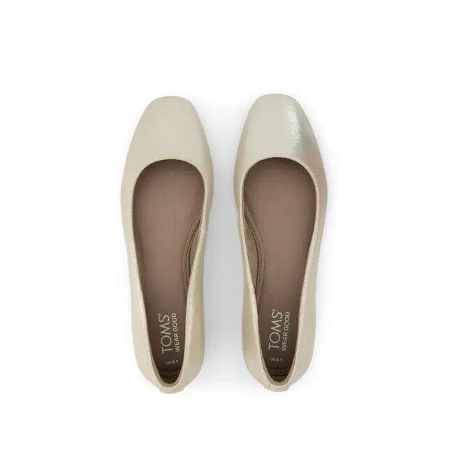 Toms Briella Ballet Flat Women's US 12 Champagne Metallic Slip On Shoes ZPO1132