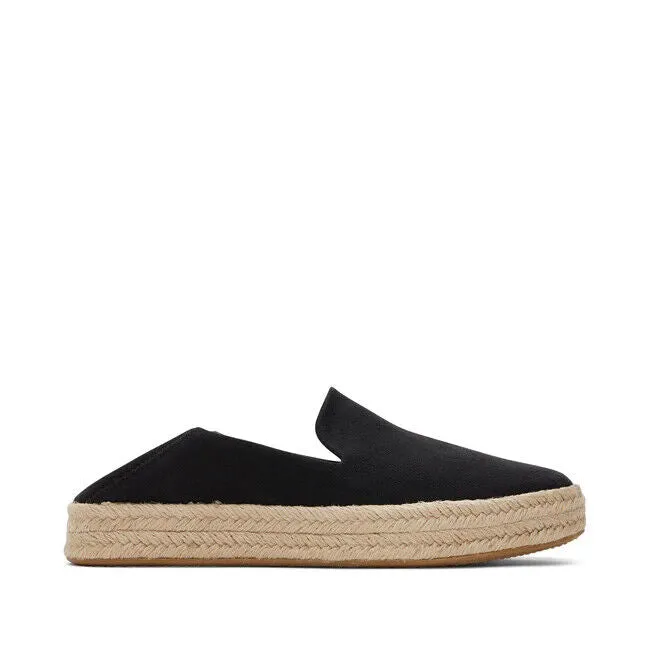 Toms Carolina 10020990 Espadrille Women's 9 Black Slip-On Platform Shoes FZP198 (Black,9)