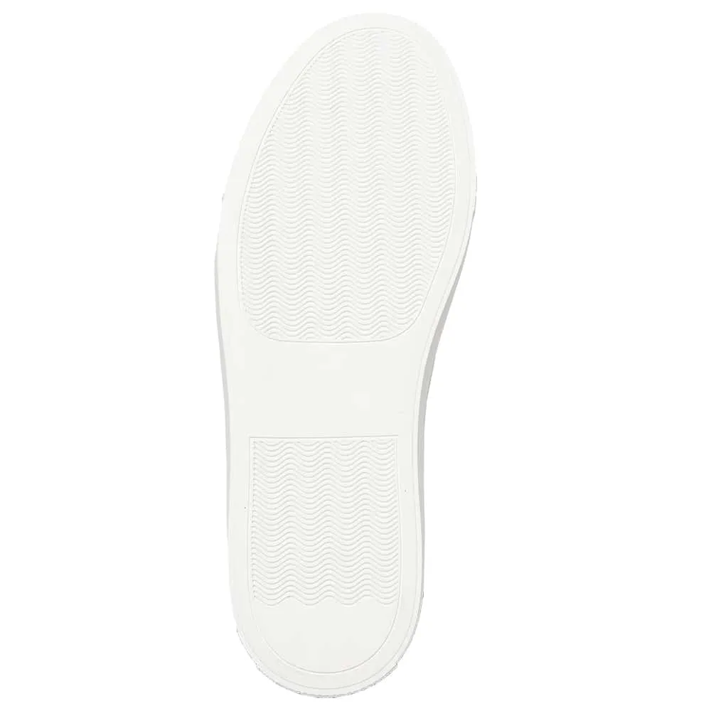 Trio Sneaker in White And Animal Print Leather