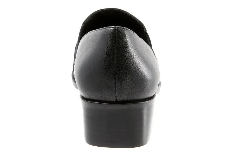 Trotters Ash Loafer Women's US 10 Black Leather Square Toe Slip-On Casual FZP269