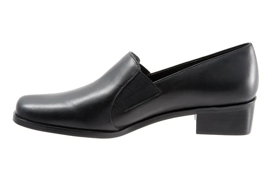 Trotters Ash Loafer Women's US 10 Black Leather Square Toe Slip-On Casual FZP269