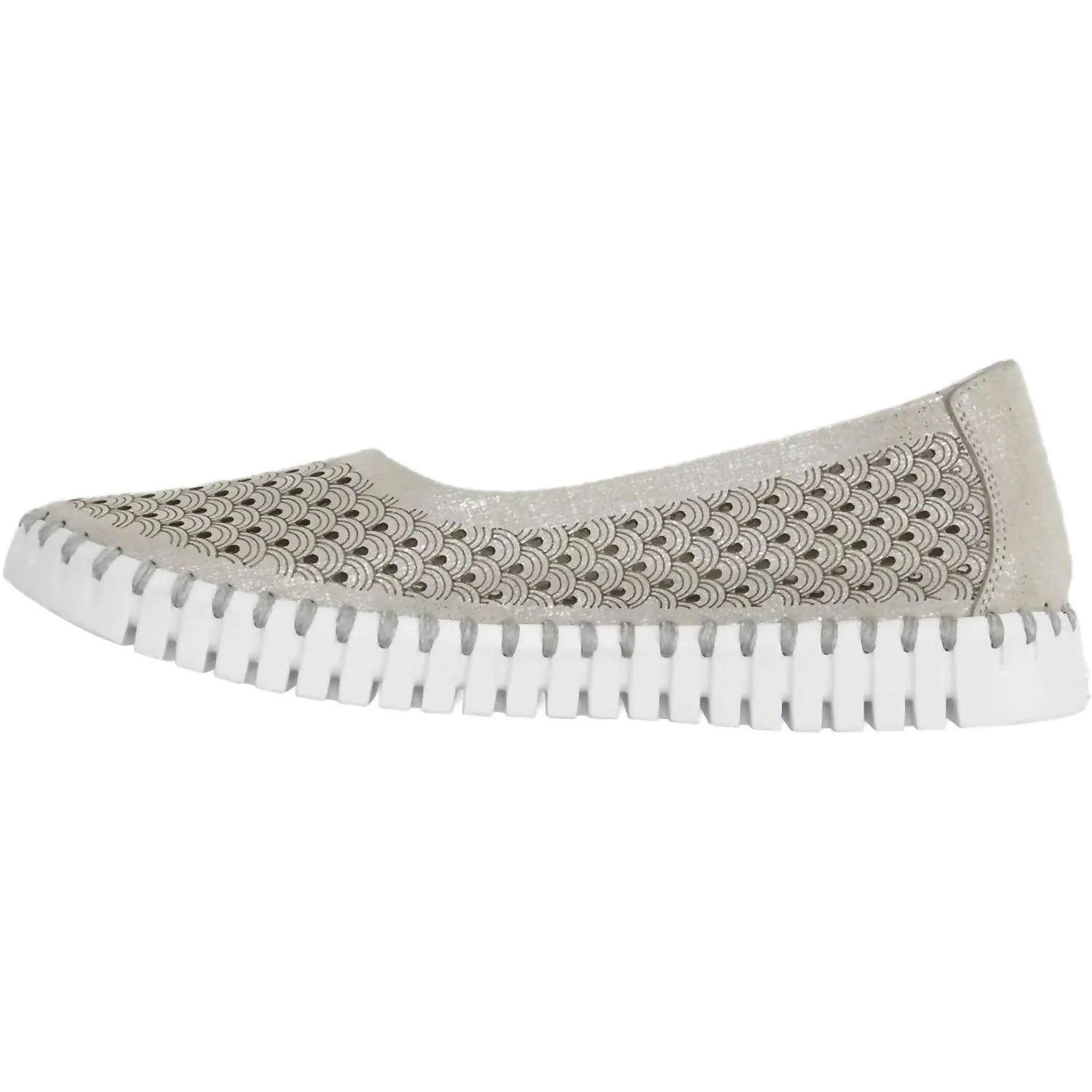 Tulip Ballet Flats In Silver