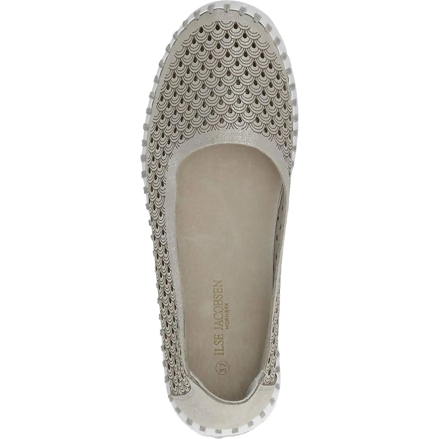 Tulip Ballet Flats In Silver