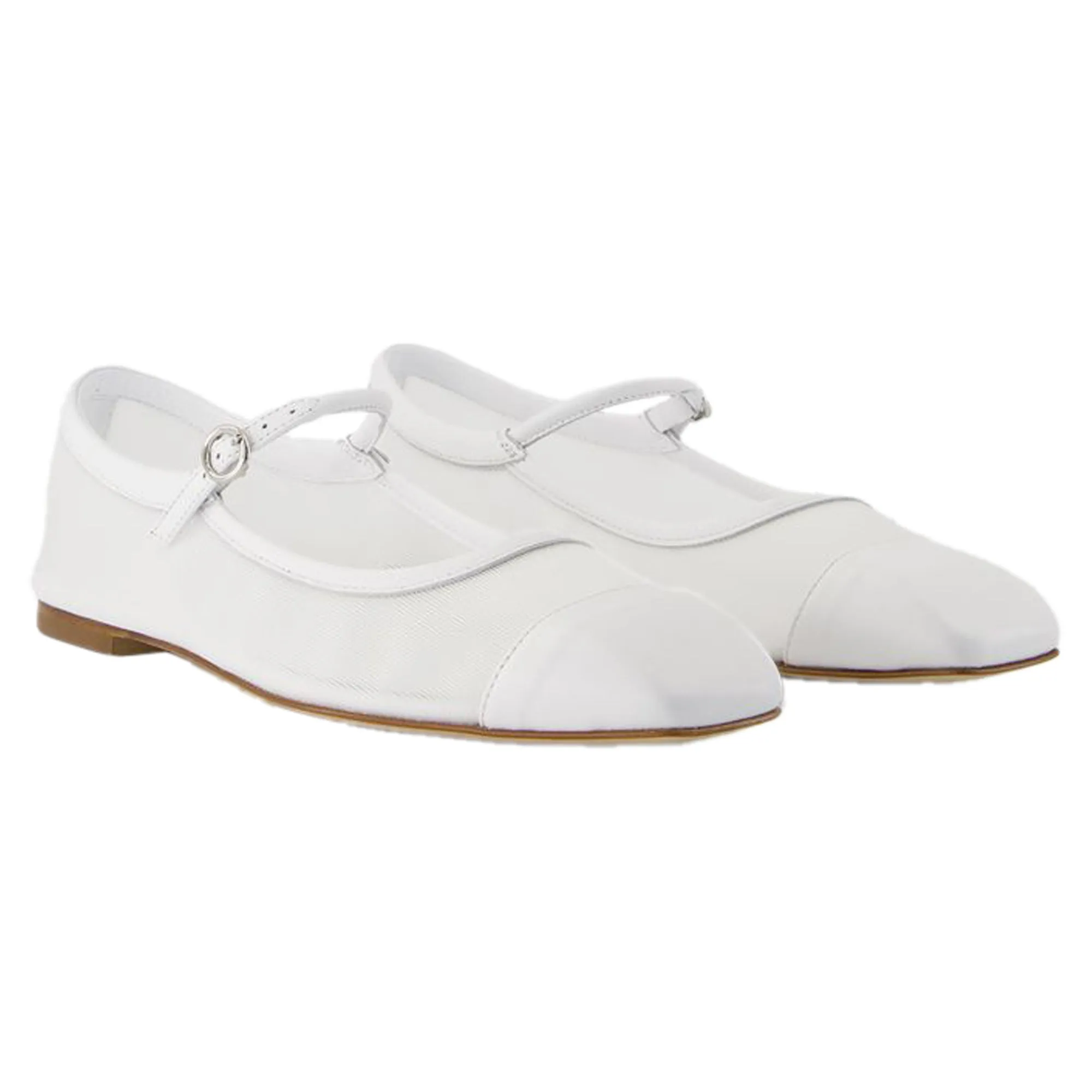 Uma Mesh Ballerinas - Aeyde - Leather - White