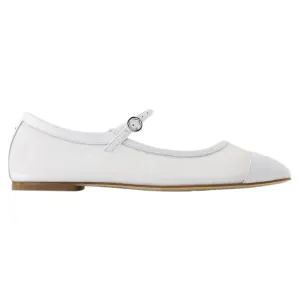 Uma Mesh Ballerinas - Aeyde - Leather - White