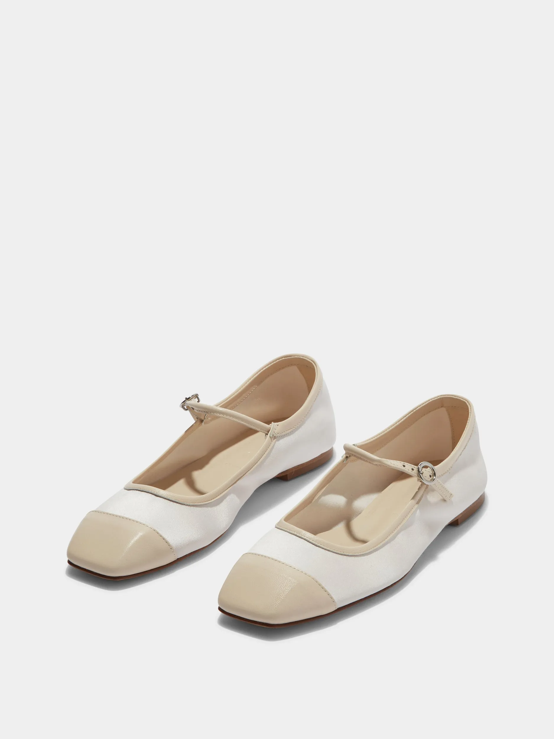 Uma Satin Toe-Cap Mary-Jane Flats
