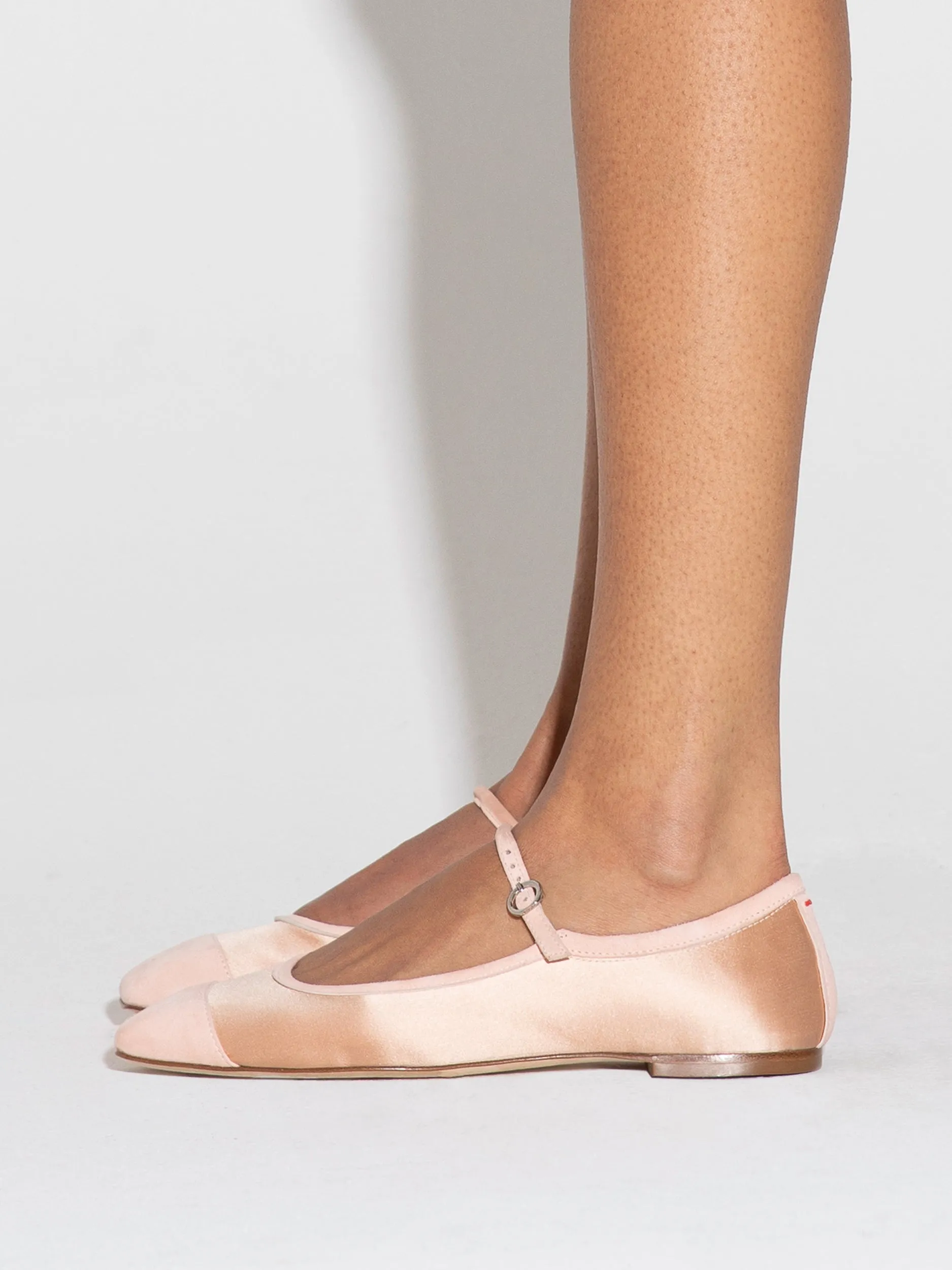 Uma Satin Toe-Cap Mary-Jane Flats