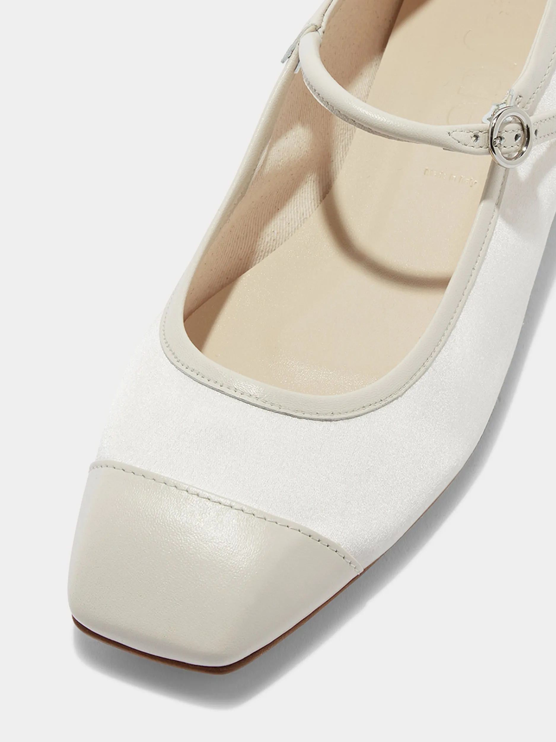 Uma Satin Toe-Cap Mary-Jane Flats