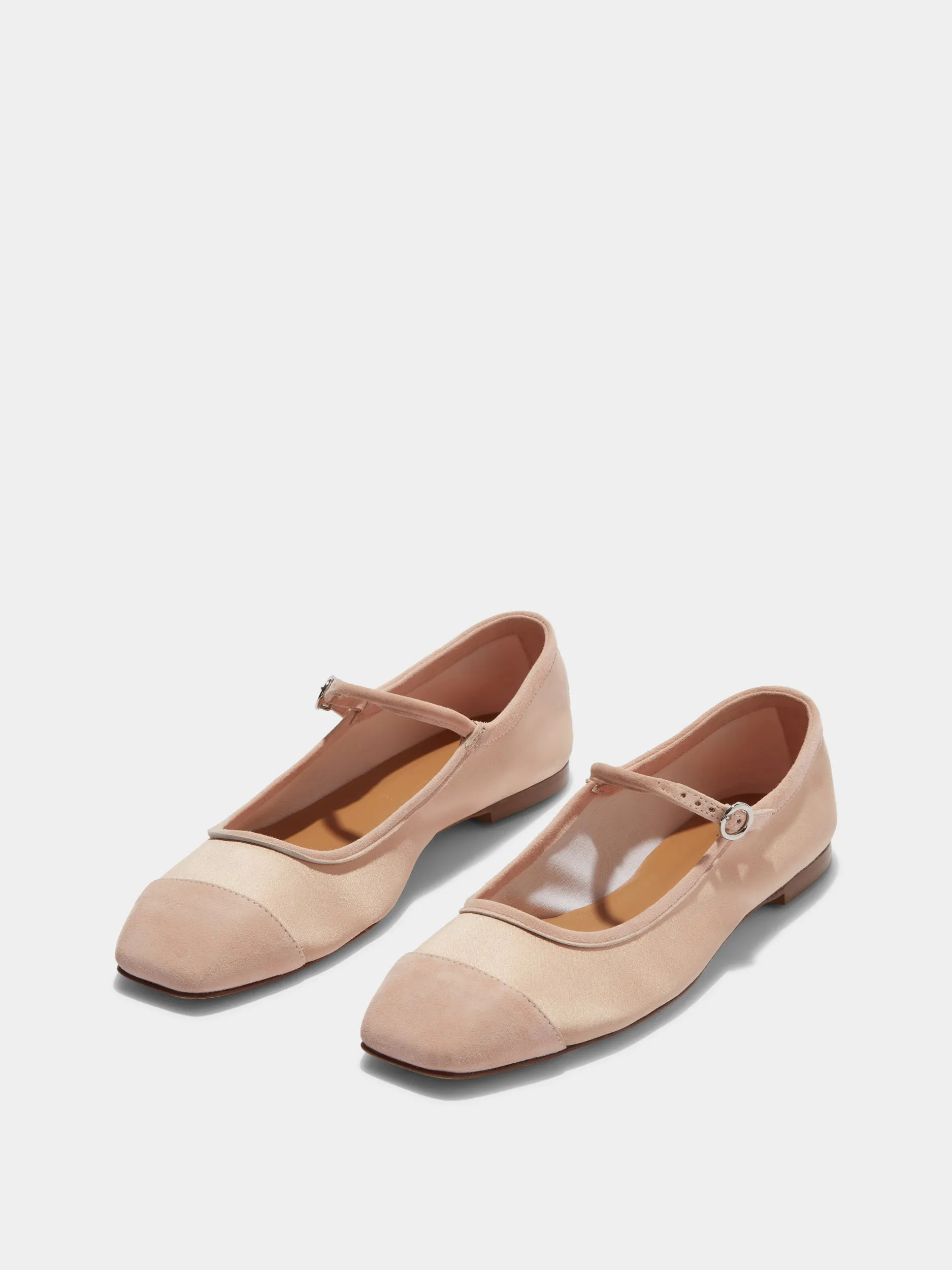 Uma Satin Toe-Cap Mary-Jane Flats