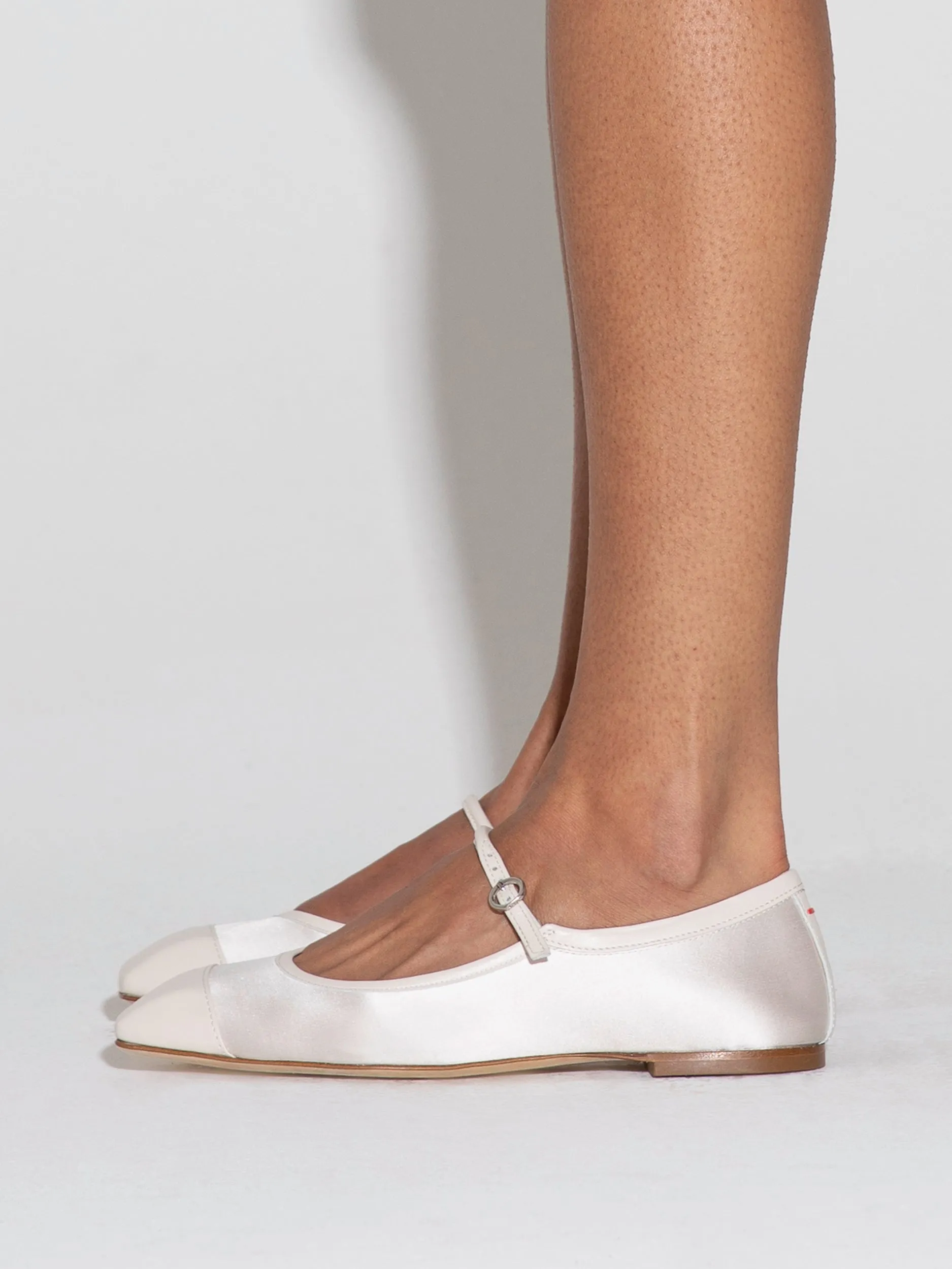 Uma Satin Toe-Cap Mary-Jane Flats