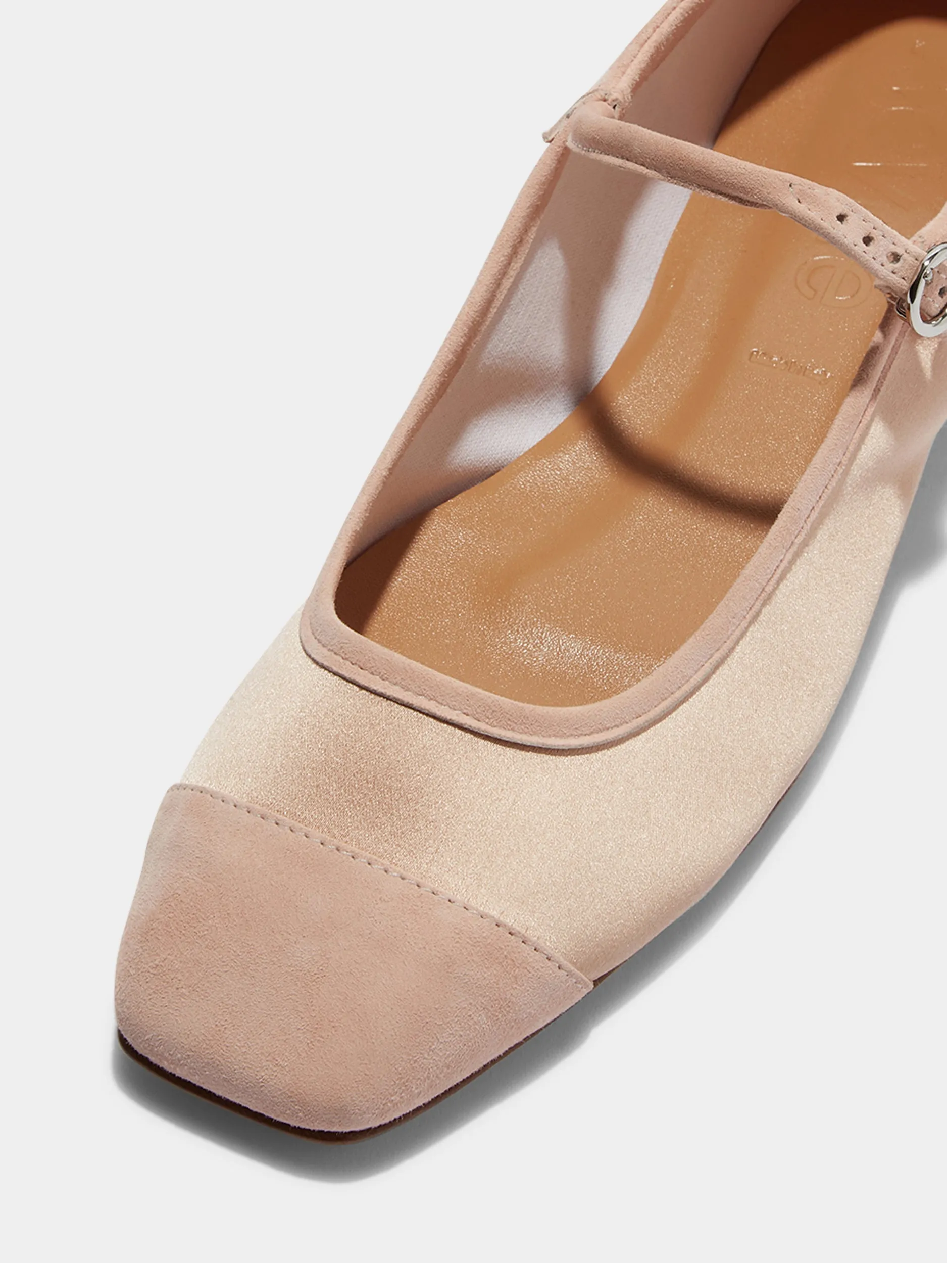 Uma Satin Toe-Cap Mary-Jane Flats