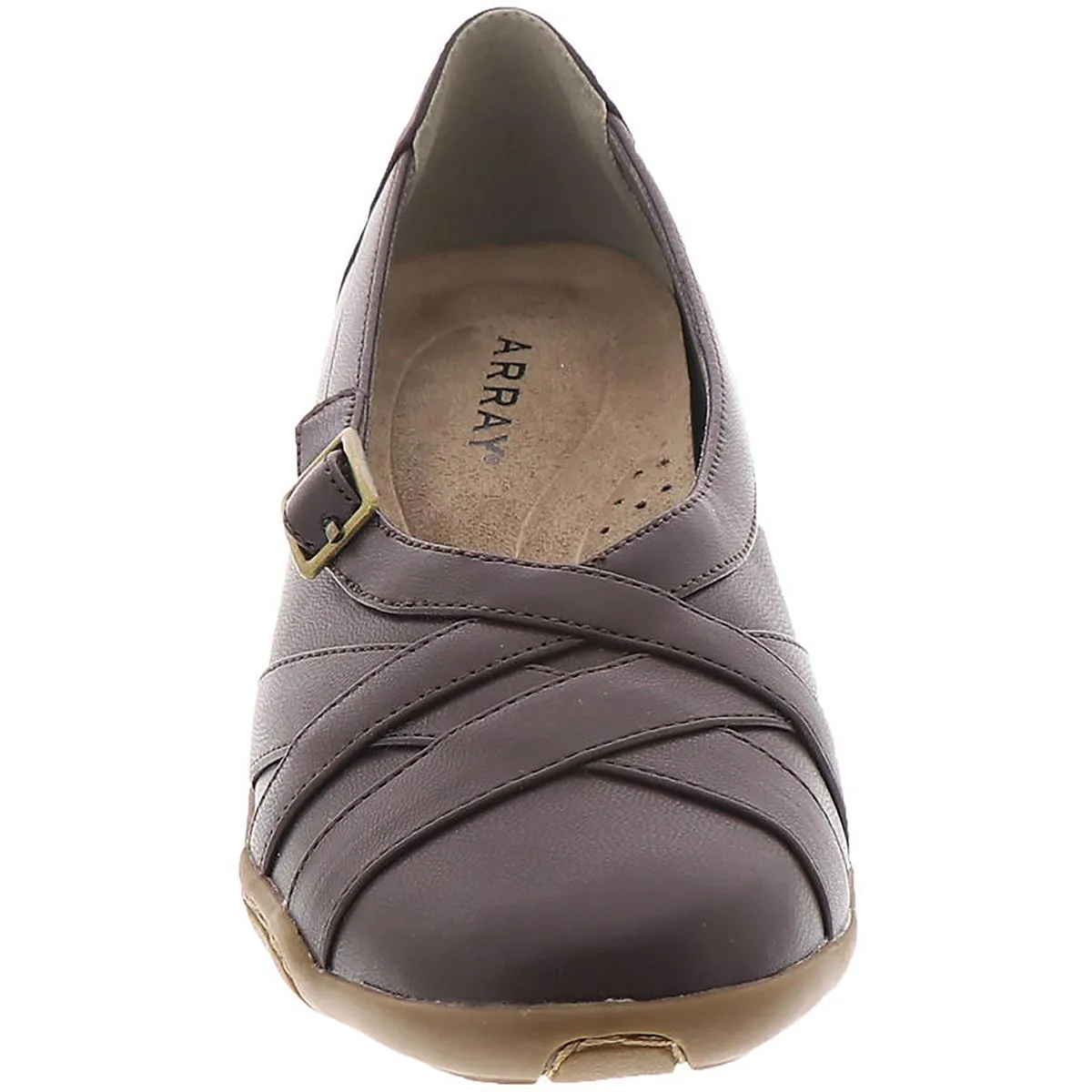 Valerie Womens Faux Leather Slip-On Ballet Flats