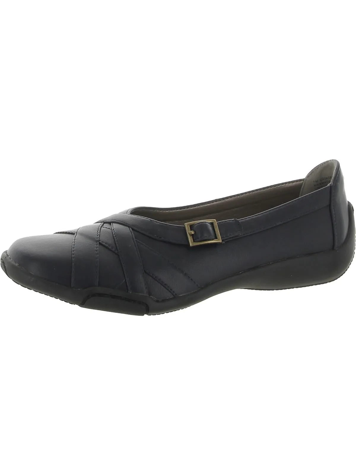 Valerie Womens Faux Leather Slip-On Ballet Flats