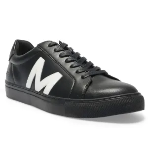 Varsity Sneaker in Black And White Leather