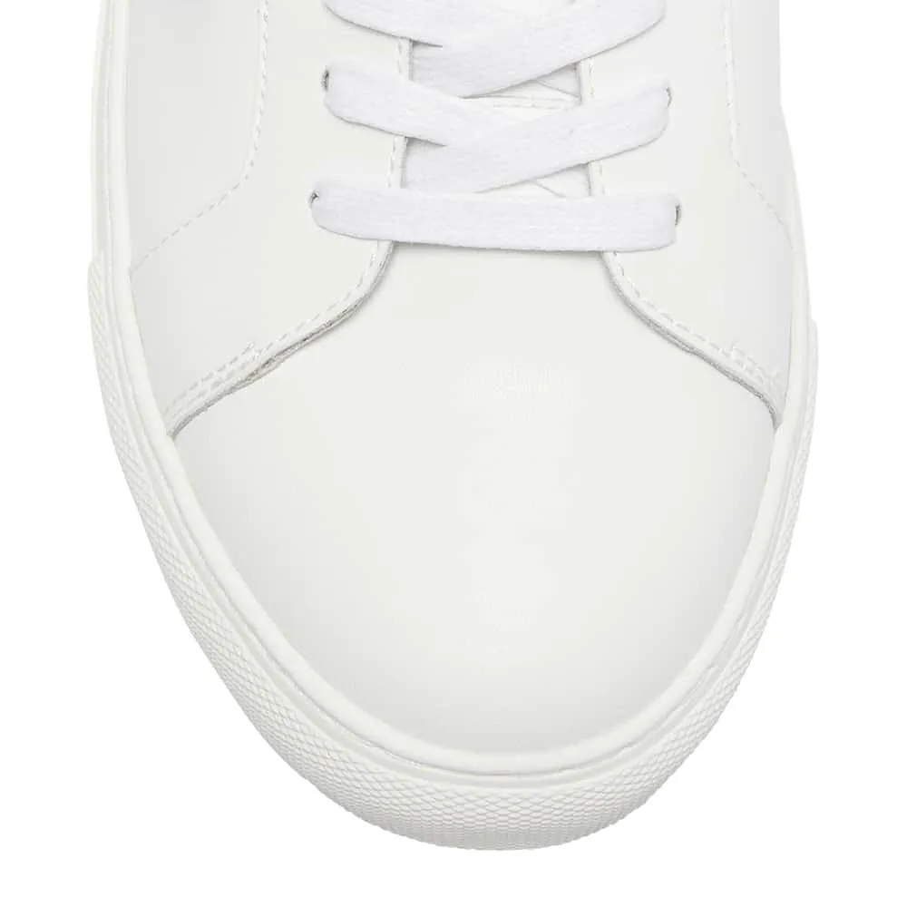 Varsity Sneaker in White And Black Leather