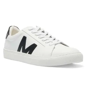 Varsity Sneaker in White And Black Leather