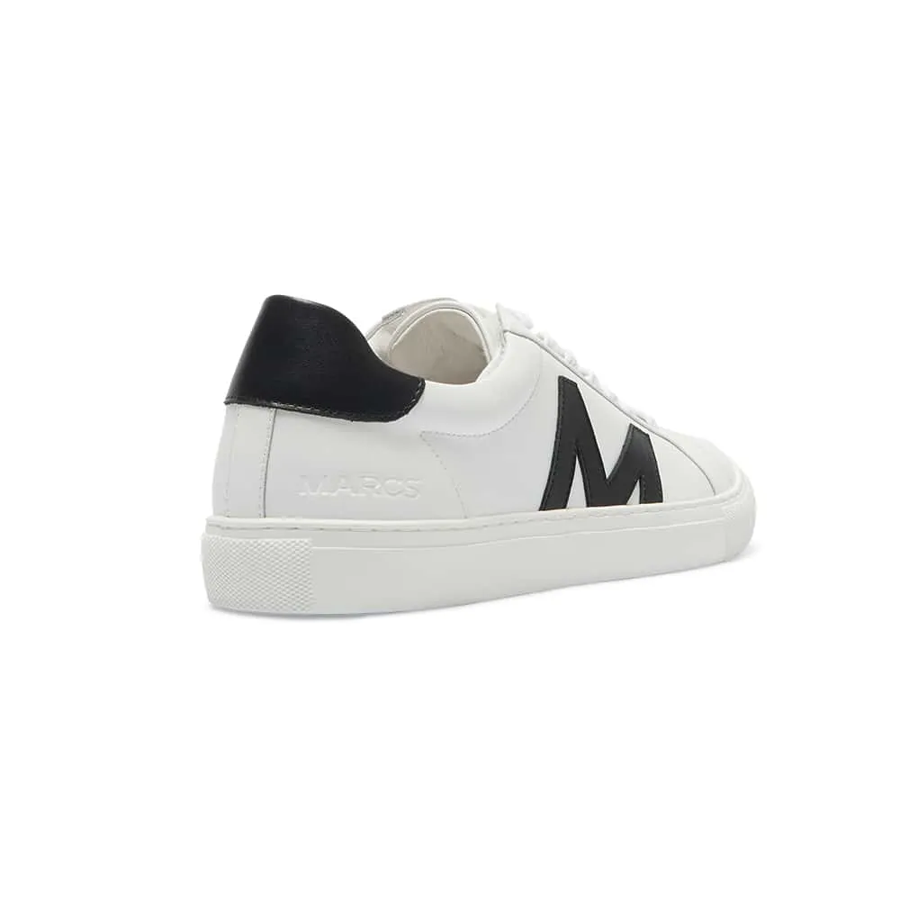 Varsity Sneaker in White And Black Leather