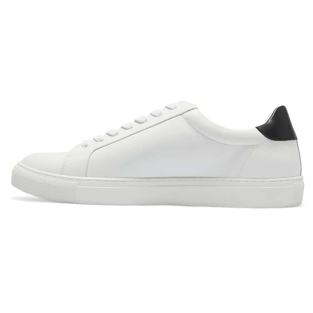 Varsity Sneaker in White And Black Leather