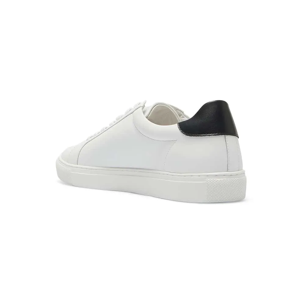 Varsity Sneaker in White And Black Leather