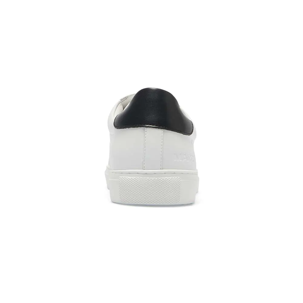Varsity Sneaker in White And Black Leather