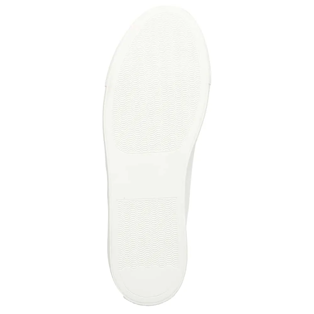 Varsity Sneaker in White And Black Leather