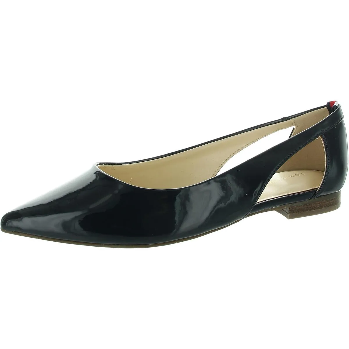 Velahi Womens Faux Leather Slip On Ballet Flats