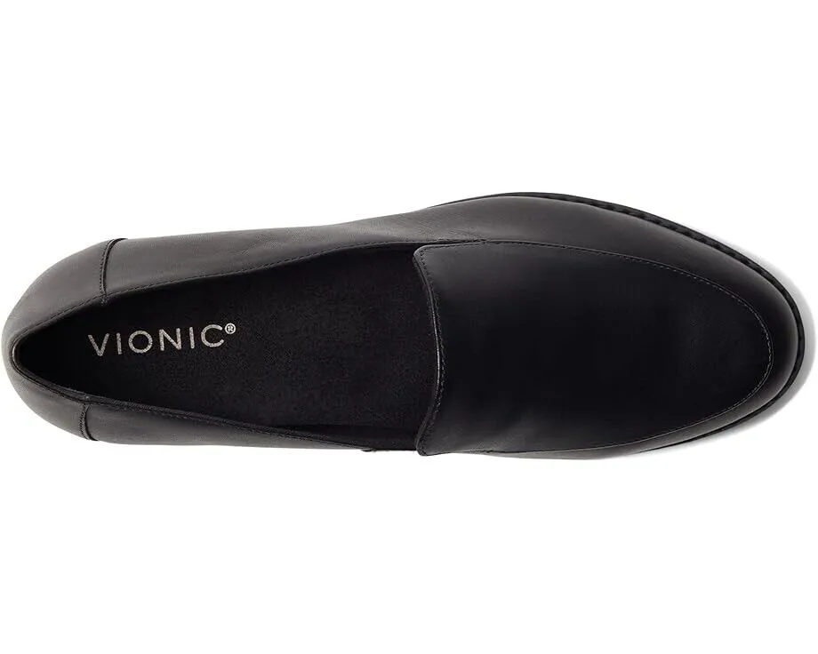 Vionic Kensley Flat Womens US 8 Black Nappa Leather Slip On Loafer Shoes ZPO1955 (Black,8)