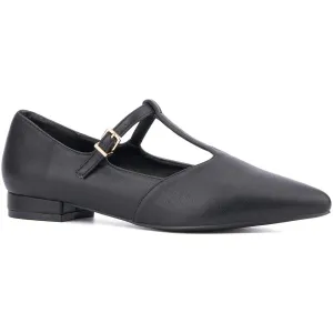 VLADA Womens Buckle Faux Leather Mary Janes