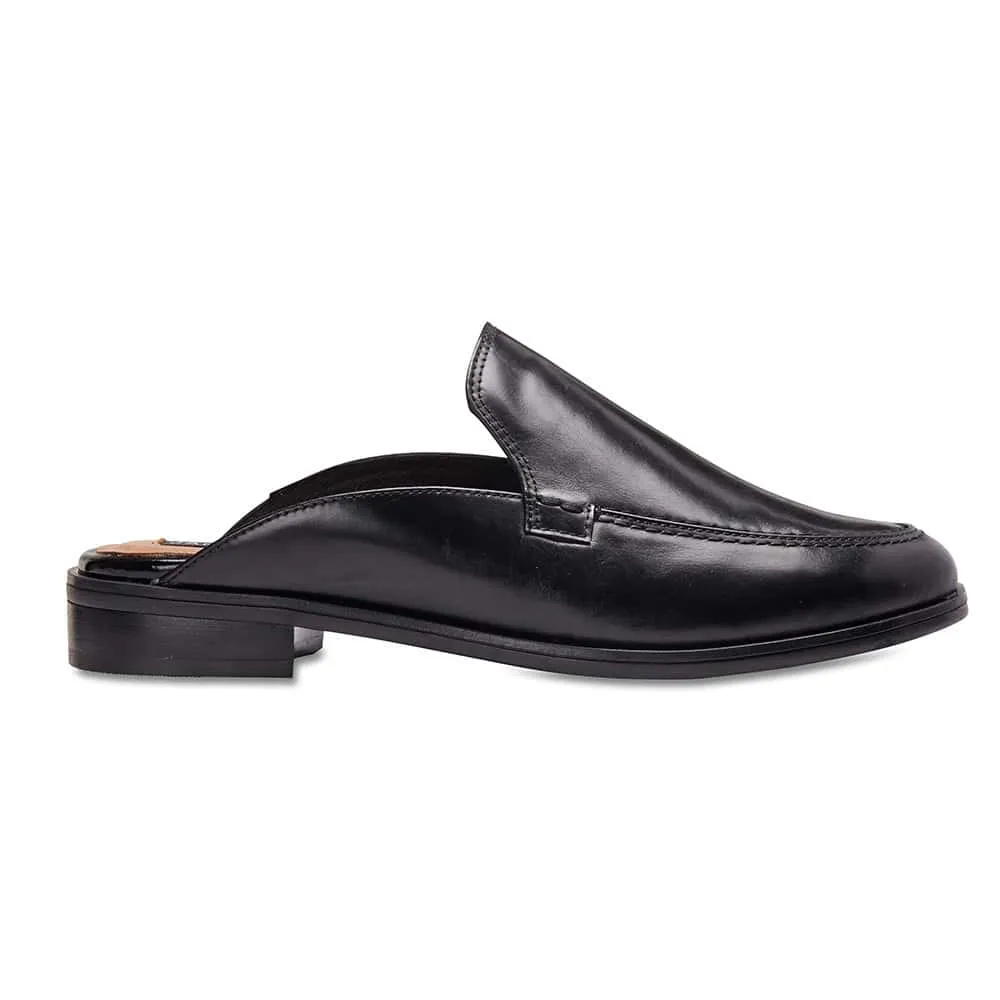 West Flat in Black Leather