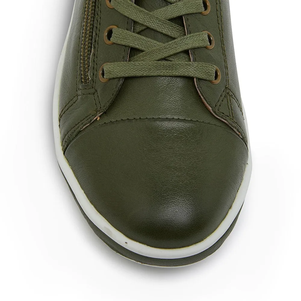 Whisper Sneaker in Khaki Leather