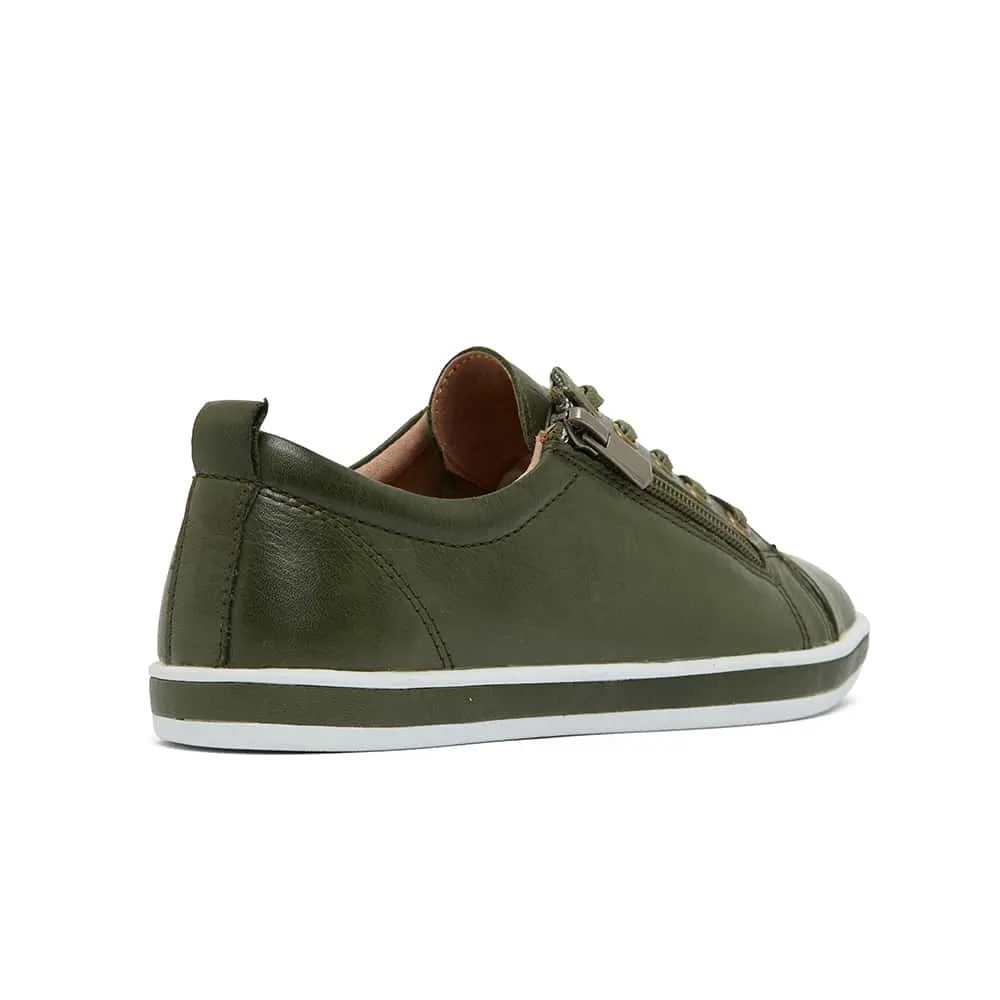 Whisper Sneaker in Khaki Leather