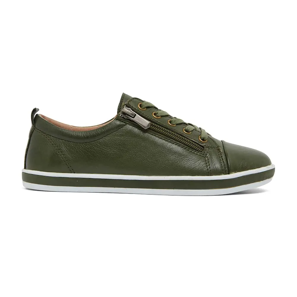 Whisper Sneaker in Khaki Leather