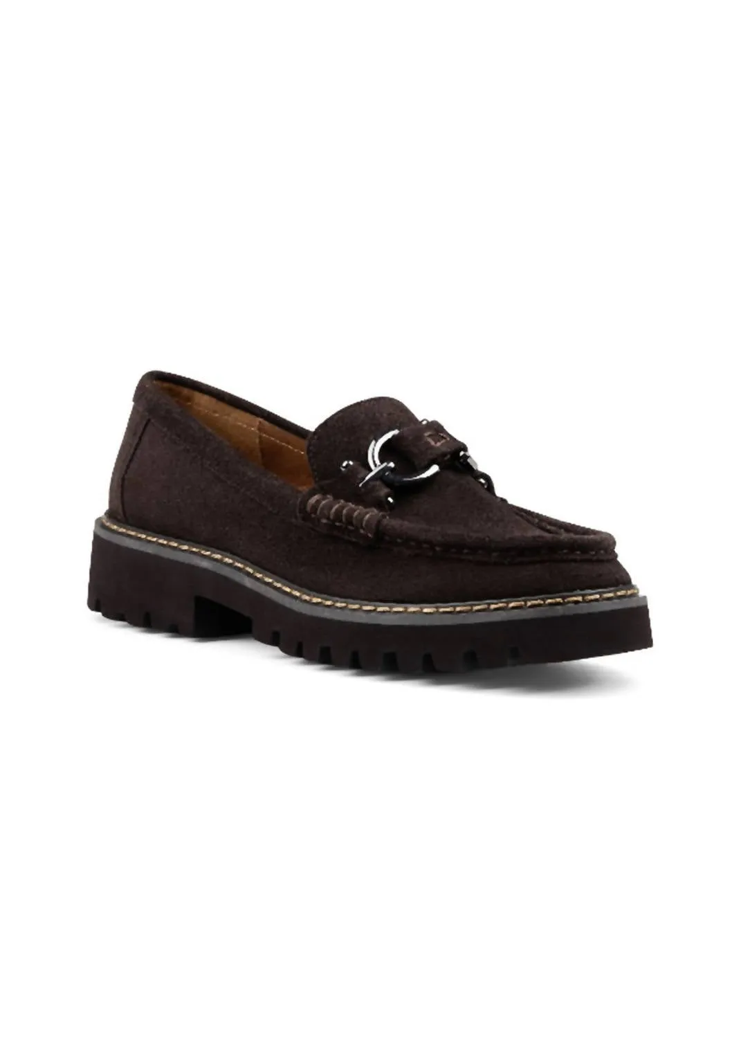 Women Heliocs Loafer In Dark Brown Suede