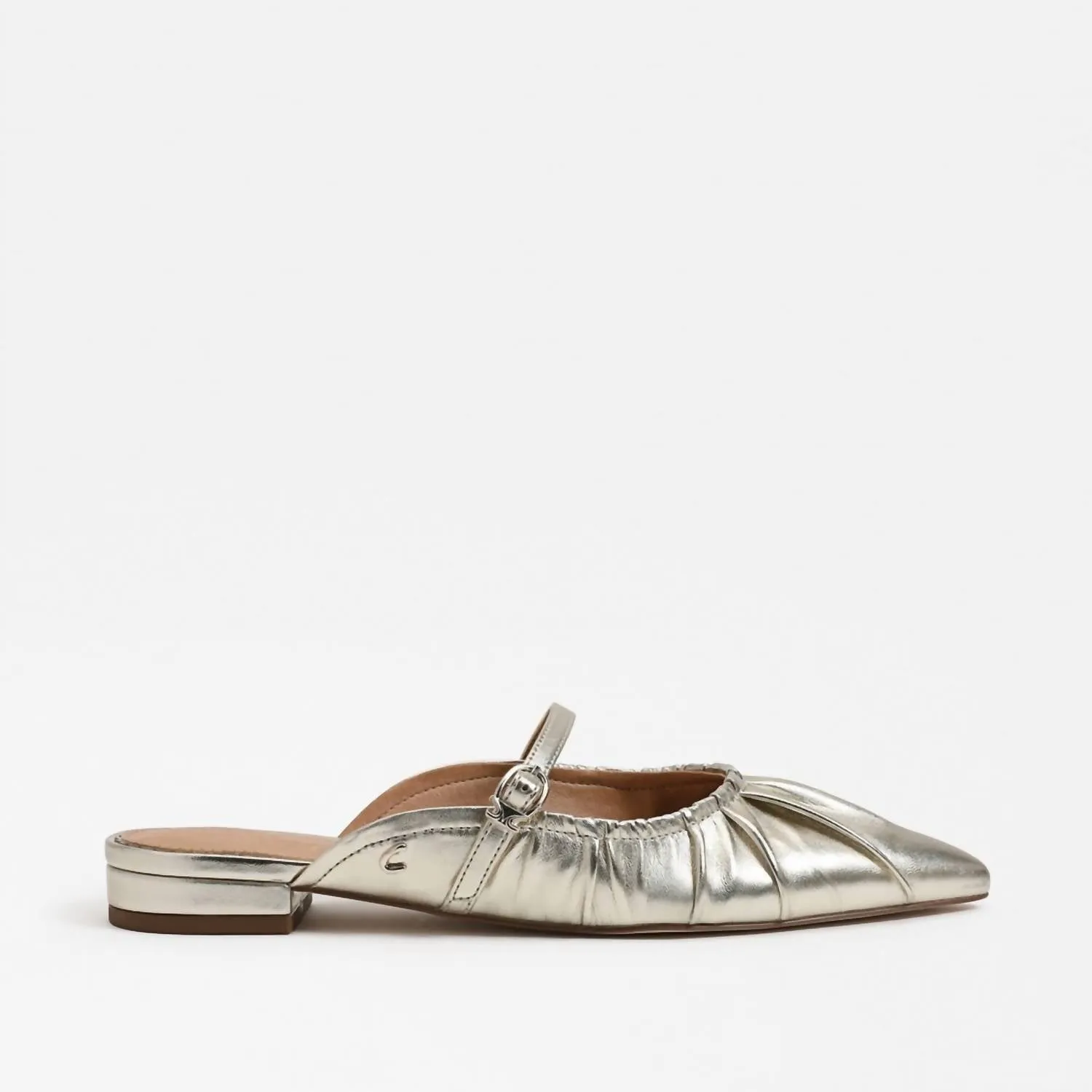 Women Larissah Ruched Mule In Light Gold