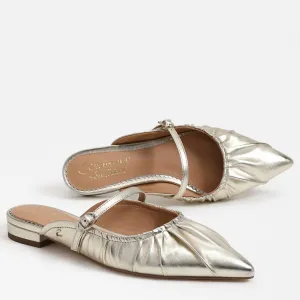 Women Larissah Ruched Mule In Light Gold