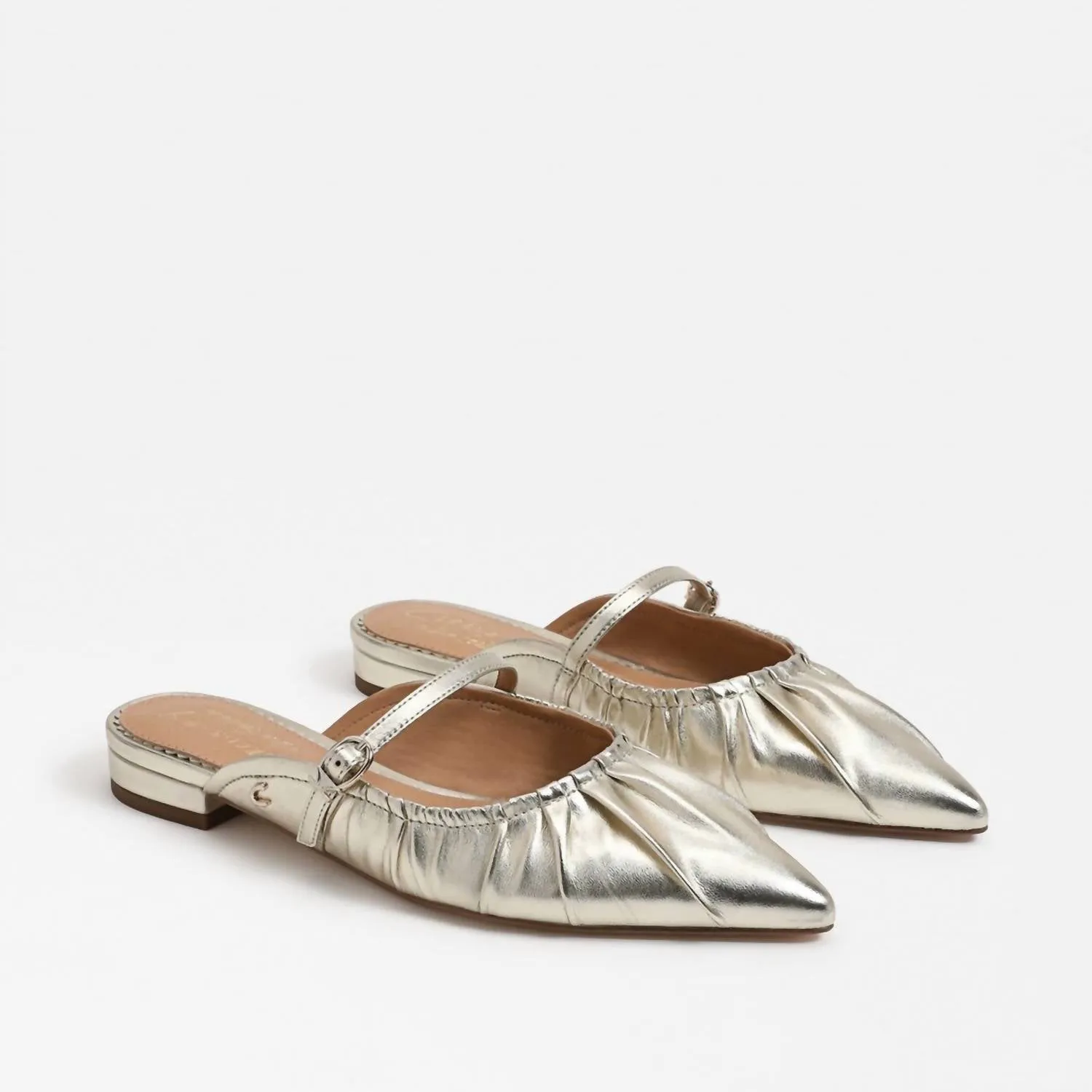 Women Larissah Ruched Mule In Light Gold