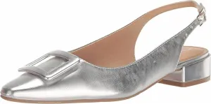 Women Sweetie Pointed Toe Slingback Flats In Silver