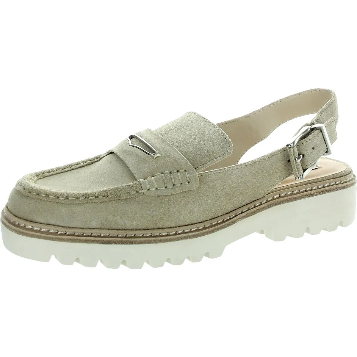 Womens Adjustable Leather Slingbacks
