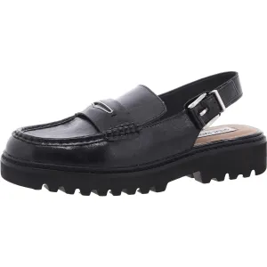 Womens Adjustable Leather Slingbacks