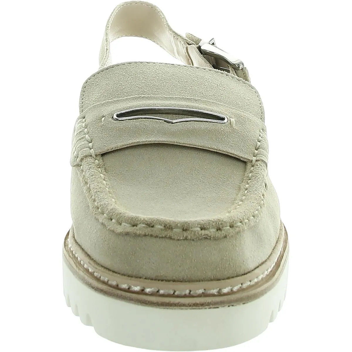 Womens Adjustable Leather Slingbacks