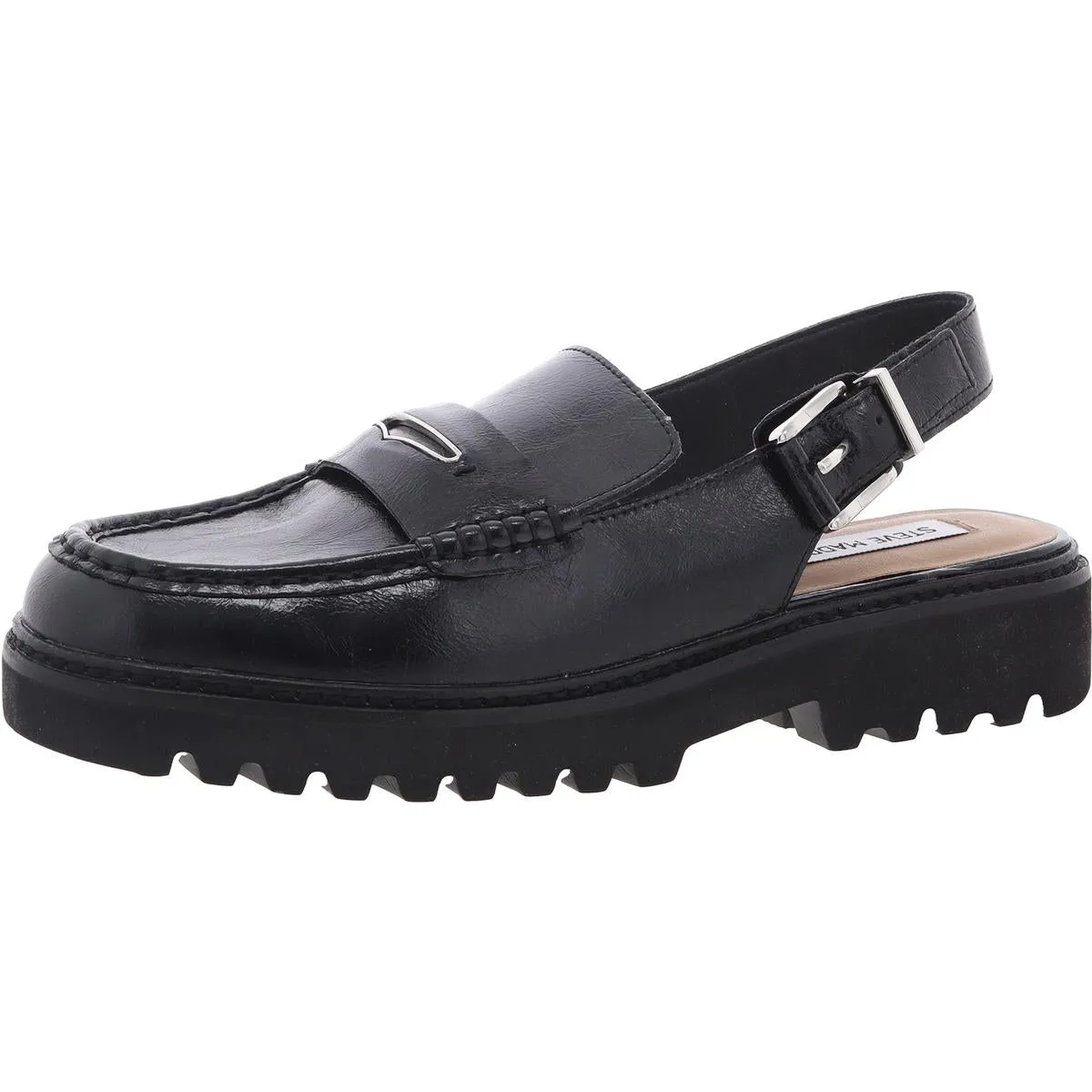 Womens Adjustable Leather Slingbacks