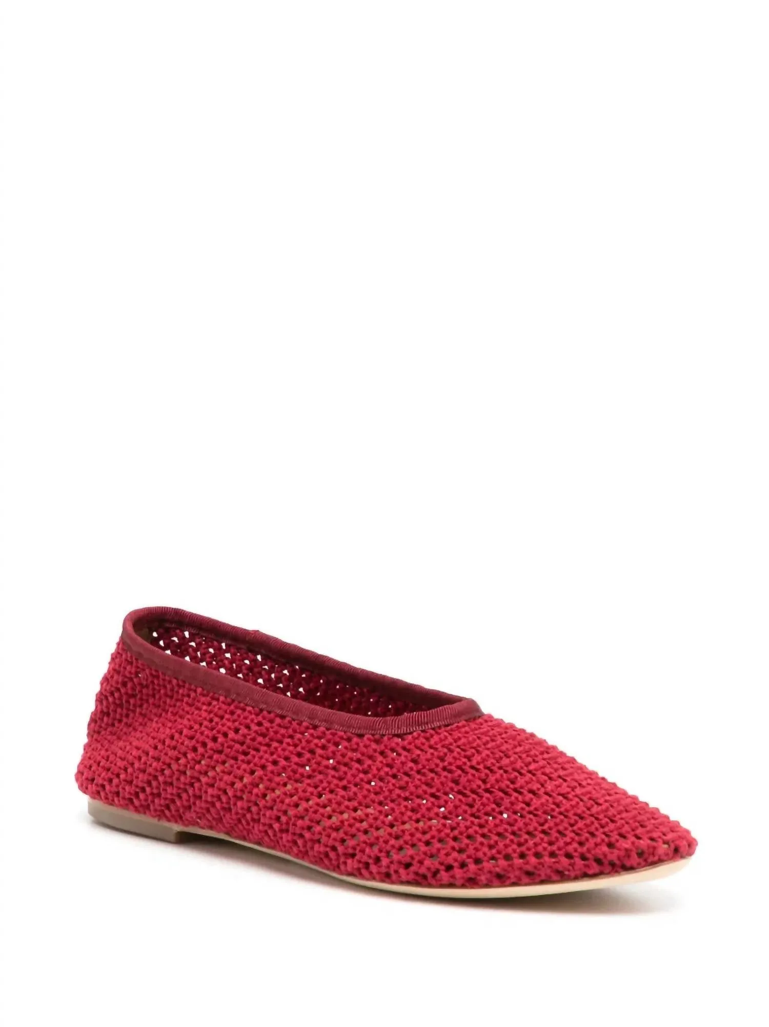 Women's Alba Ballet Flat In Red Crochet