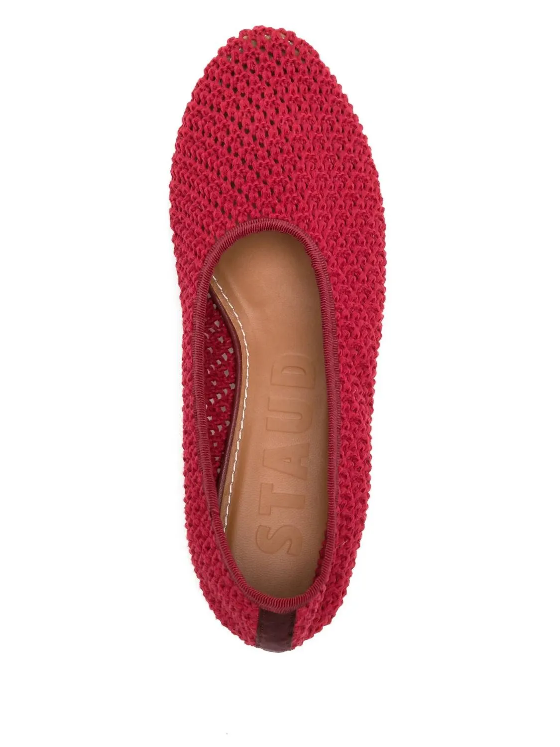 Women's Alba Ballet Flat In Red Crochet