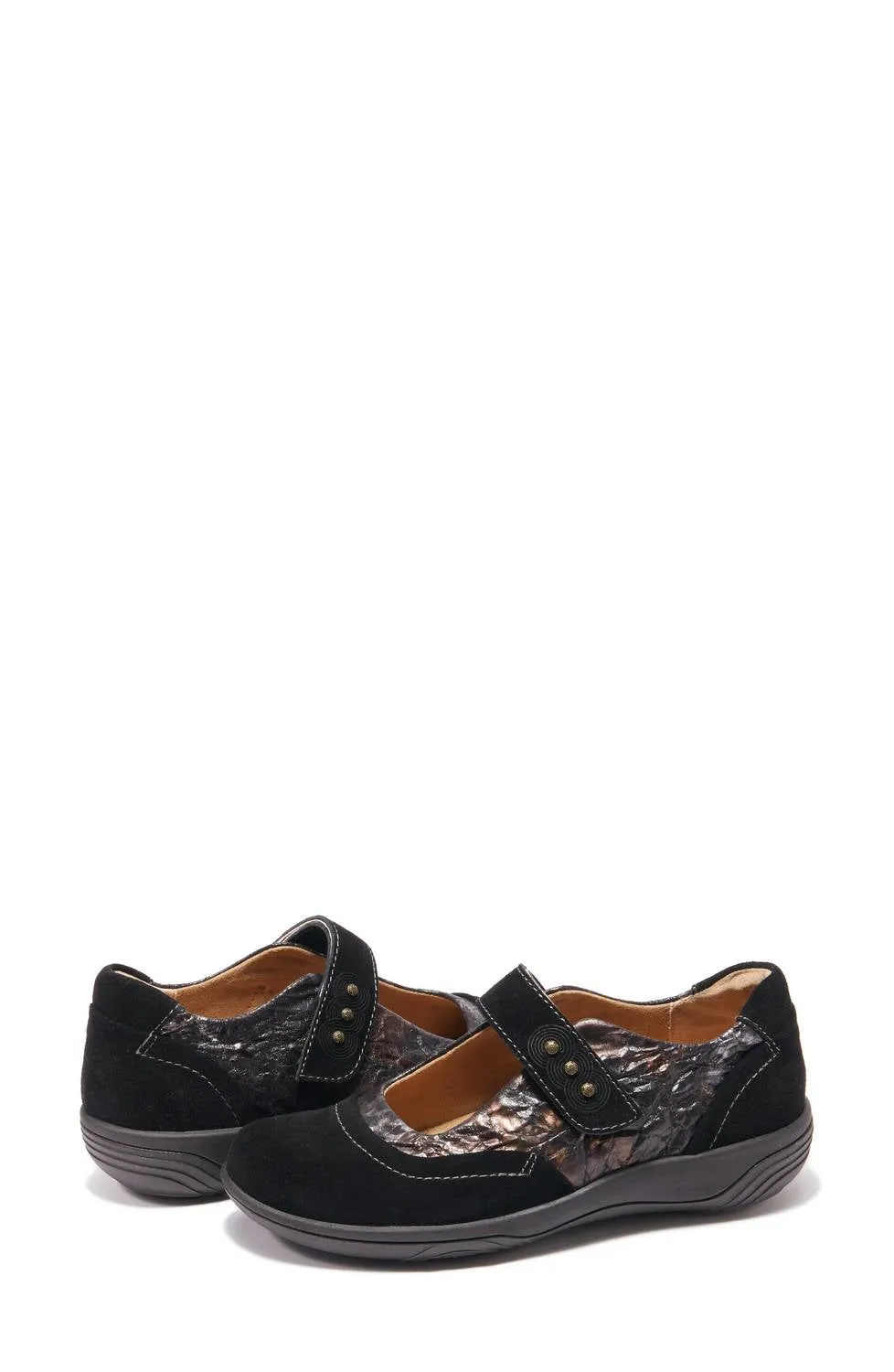 Women's Aloe Mary Jane Shoes In Black Suede
