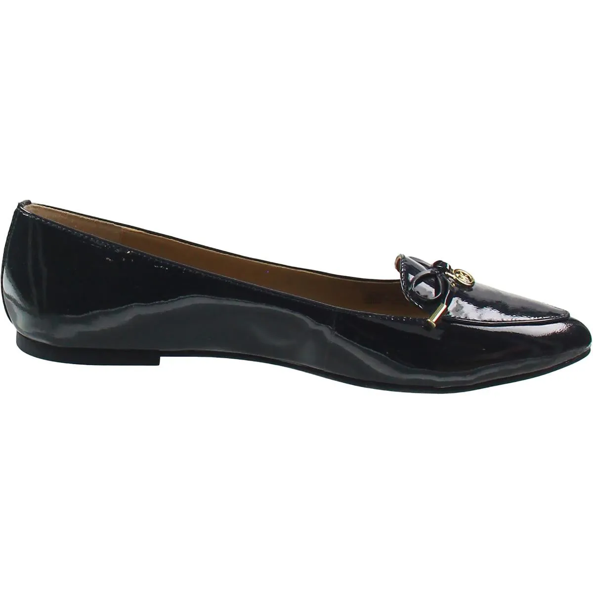 Womens Bow Leather Flat Shoes