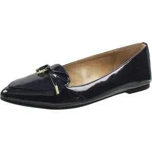 Womens Bow Leather Flat Shoes