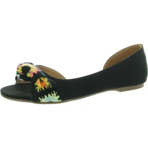 Womens Crochet Canvas Ballet Flats