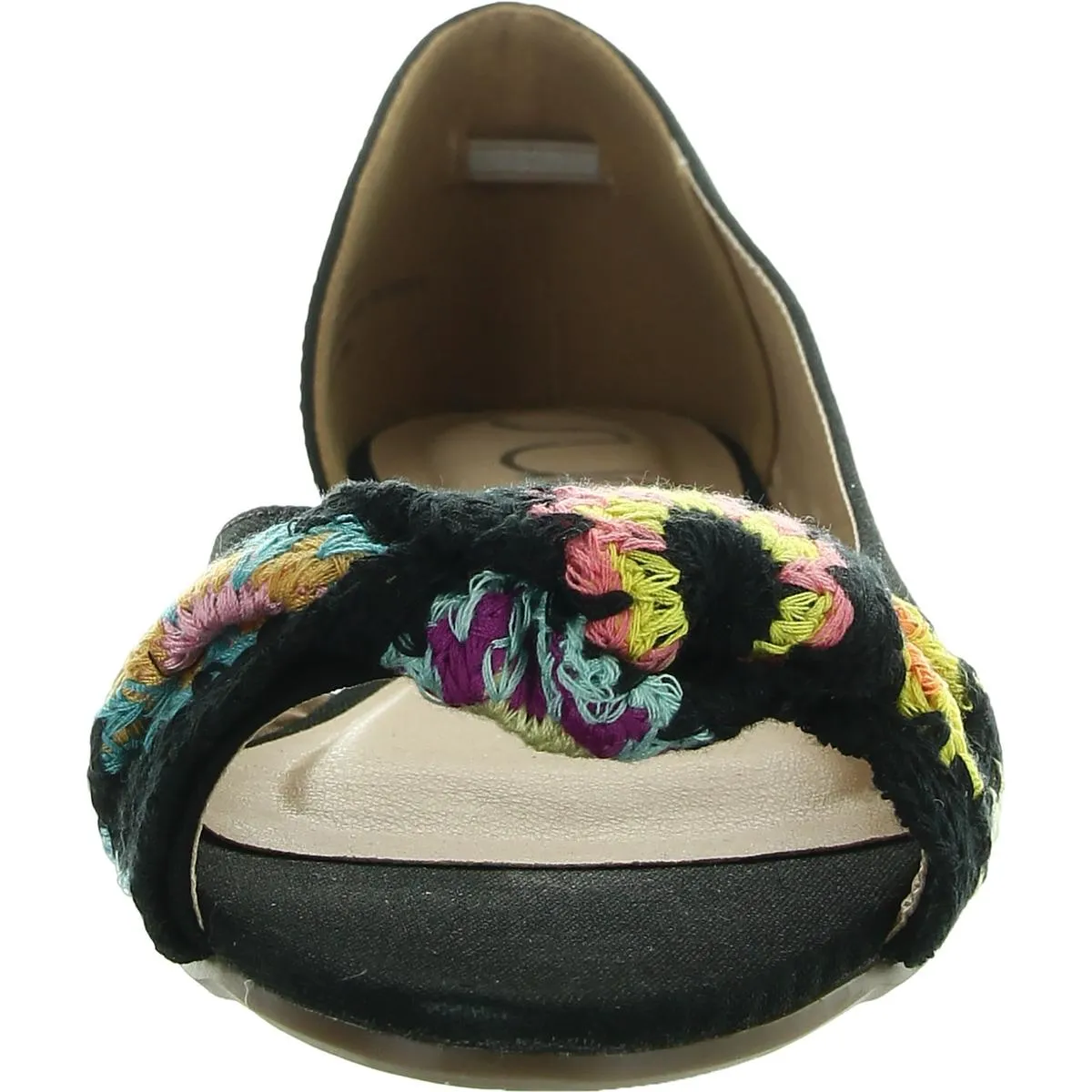 Womens Crochet Canvas Ballet Flats