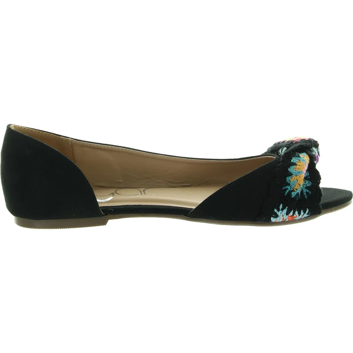 Womens Crochet Canvas Ballet Flats